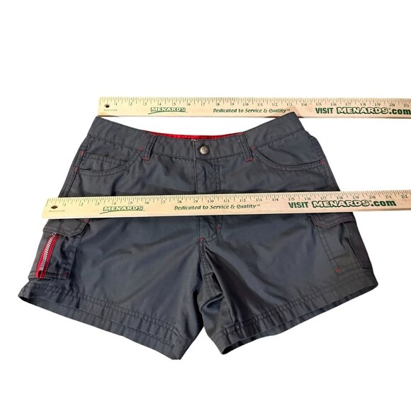 O’Neill Cargo Shorts Juniors 3 Gray Red Surf West Coast Beach Style Low Rise Y2K - Picture 9 of 13